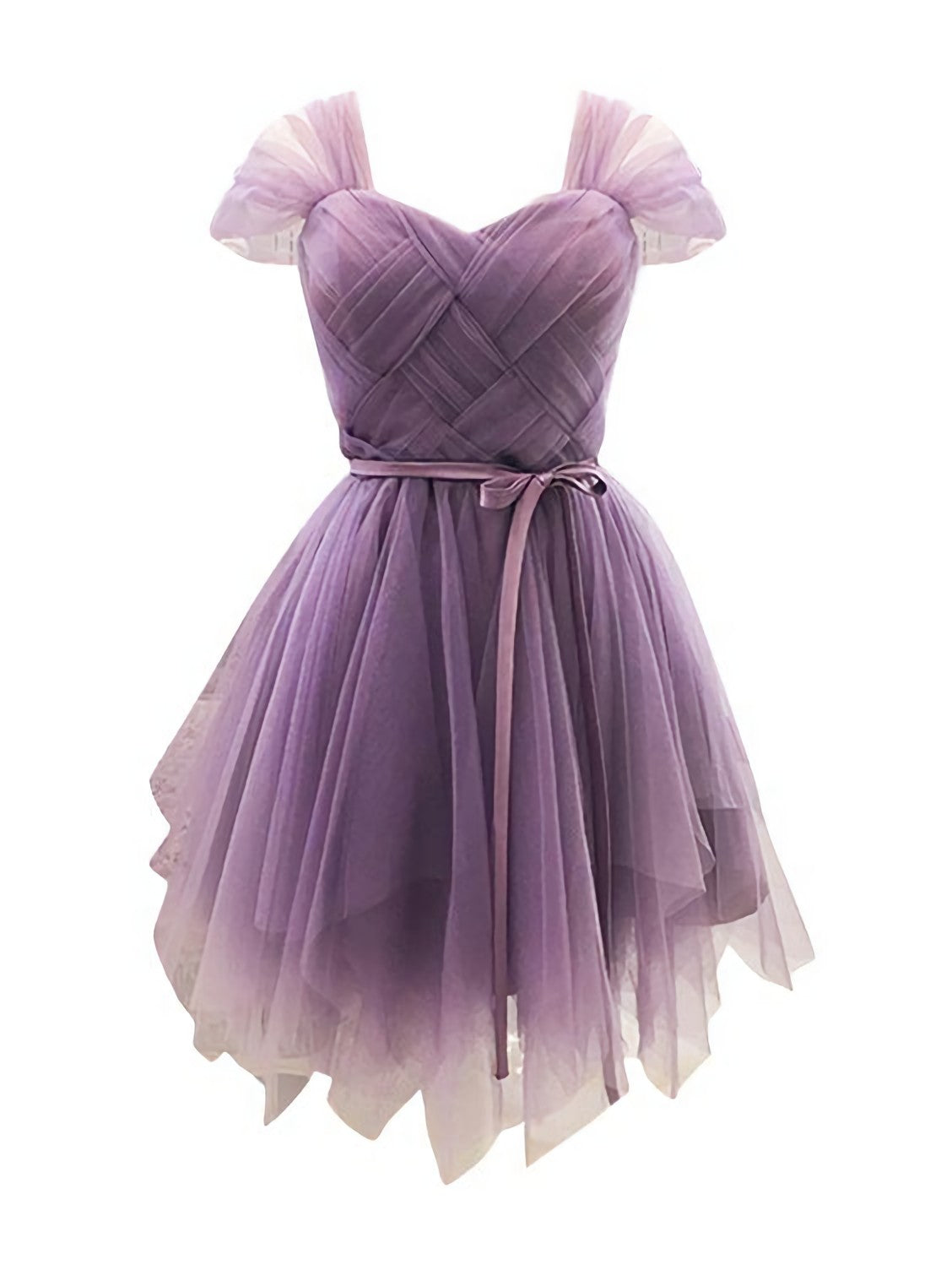 Purple Sweetheart Stretch Back Tulle Corset Homecoming Dress outfit, Prom Dress A Line