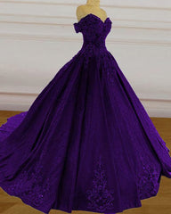 Purple Corset Wedding Dresses, Lace Corset Ball Gown Corset Prom Dress, Off The Shoulder For Women Gowns, Wedding Dresses Fashion