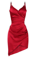Burgundy Satin Short Corset Homecoming Dress outfit, Prom Dress Classy