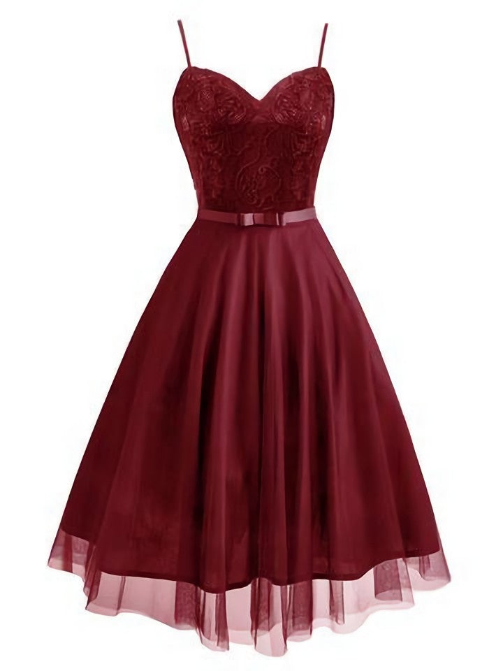 Spaghetti Lace Bow Swing Dress, Tulle Corset Homecoming Dress outfit, Prom Dresse 2024