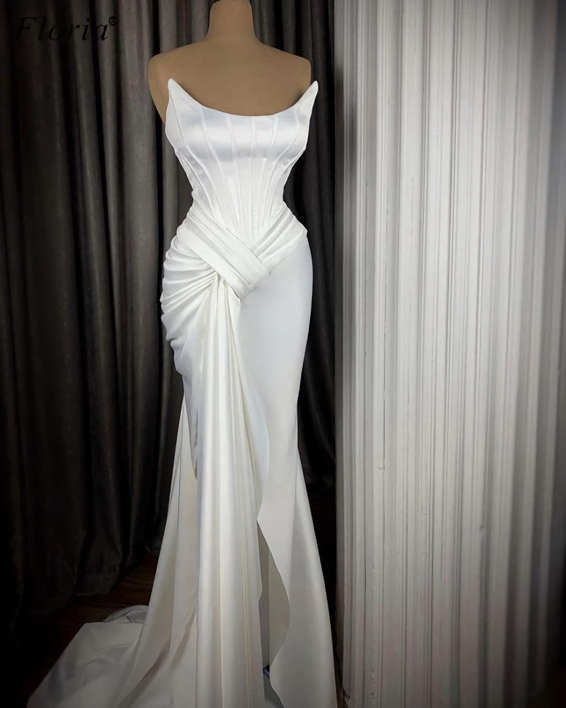 White Elegant Evening Dresses, Long Corset Formal Celebrity Dresses, Evening Wear Corset Prom Dresses outfit, Homecoming Dress Simple