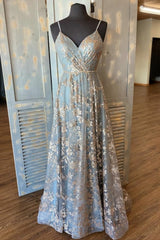 Cute Tulle Sequins Long A Line Corset Prom Dress, Evening Dress outfit, Engagement Dress