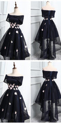 Off The Shoulder Black Organza Corset Homecoming Dresses, With Handmade Flower Short Corset Homecoming Dresses outfit, Prom Dress 2027