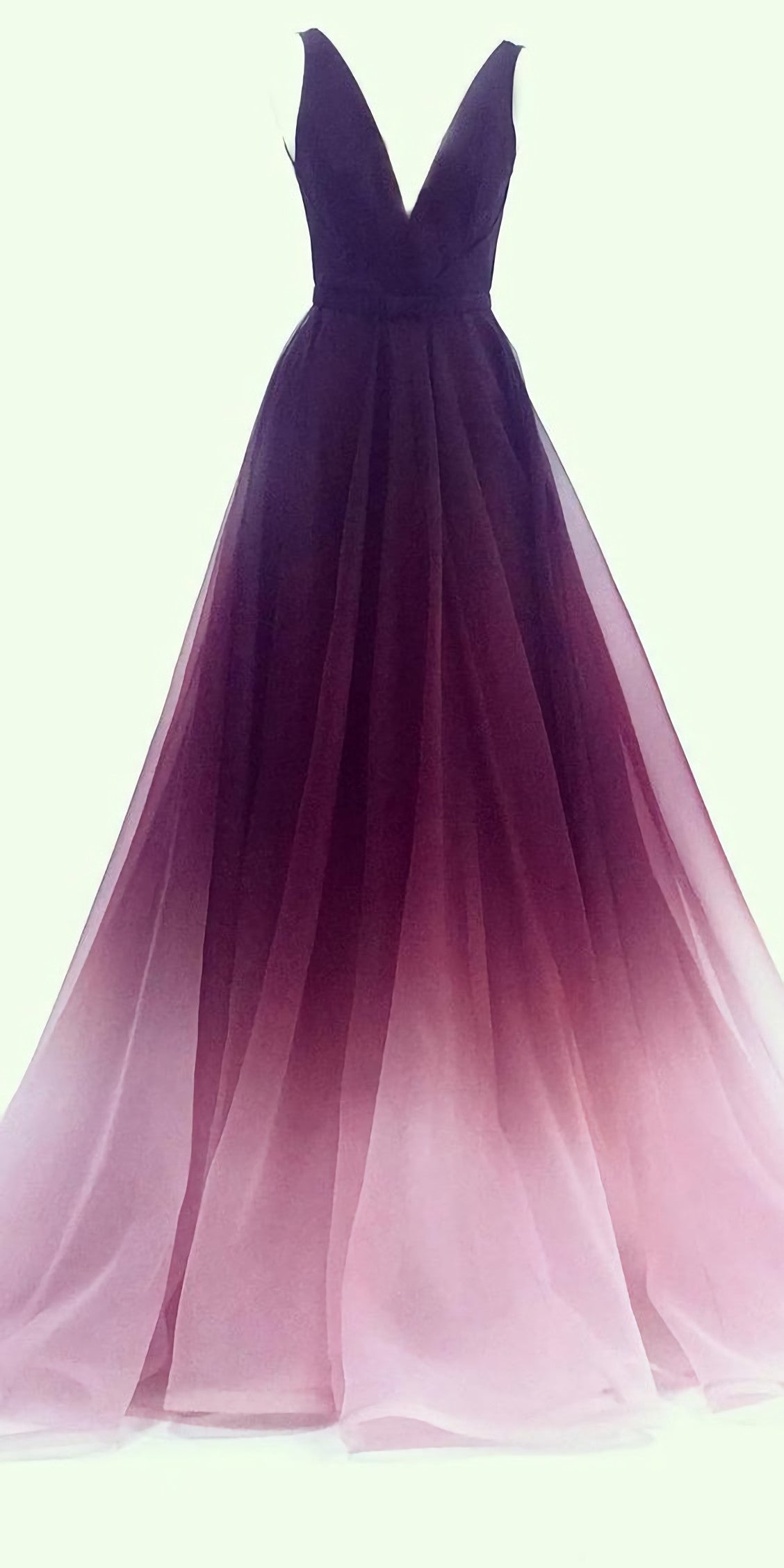 A Line V Neck Chiffon Ombre Long Corset Prom Dresses, Simple Corset Formal Gown outfit, Homecoming Dresses Vintage