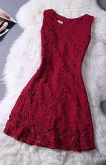 Elegant Lace Corset Homecoming Dress, Sleeveless Dress, Burgundy Corset Homecoming Dress outfit, Prom Dress Websites