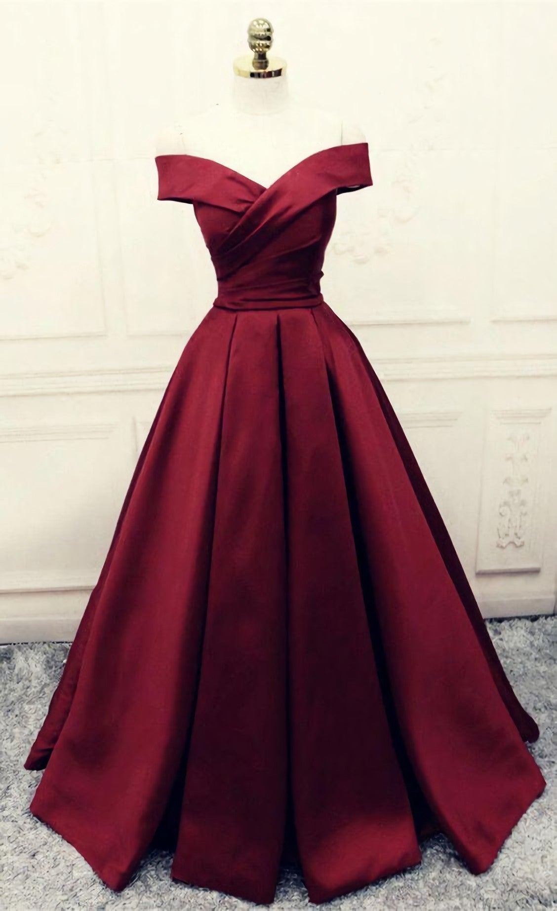 Burgundy Corset Prom Dresses outfit, Party Dresses Modest