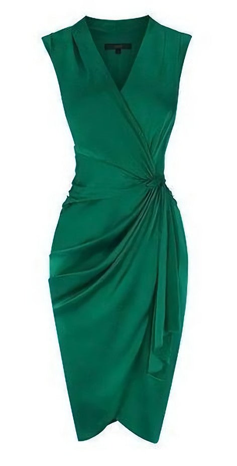 A Line Deep V Neck Green Satin Corset Homecoming Dress outfit, Prom Dresses Piece