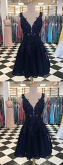 Dark Navy Lace Beading Sleeveless Illusion Corset Homecoming Dresses outfit, Prom Dresses Pieces