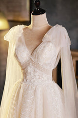 Champagne V-Neck Lace Short Corset Prom Dress, Lovely A-Line Evening Party Dress Outfits, Formal Dress Boutiques Near Me
