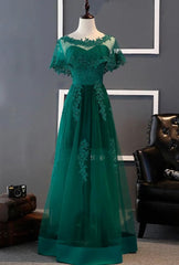 Charming Dark Green Long A-line Party Dress , Corset Bridesmaid Dress outfit, Formal Dress For Wedding Party