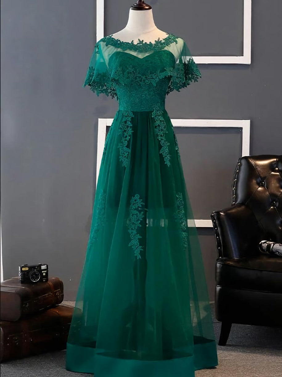 Charming Dark Green Long A-line Party Dress , Corset Bridesmaid Dress outfit, Formal Dresses Cocktail