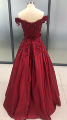 Charming Dark Red Long Sweetheart A-line Corset Prom Dress, Wine Red Evening Gown outfits, Party Outfit