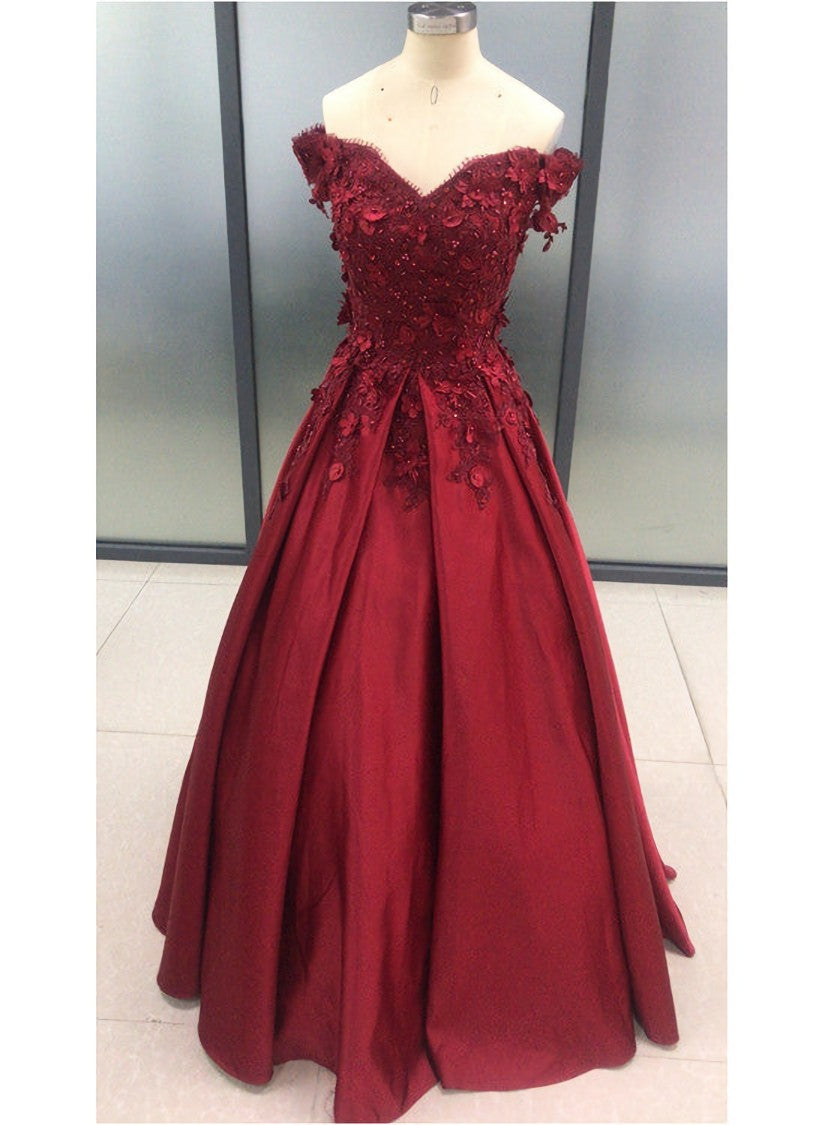 Charming Dark Red Long Sweetheart A-line Corset Prom Dress, Wine Red Evening Gown outfits, Party Dress For Over 58