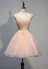 Charming Pearl Pink Tulle Corset Formal Dress , Lovely Corset Homecoming Dresses outfit, Prom Dresses 2023