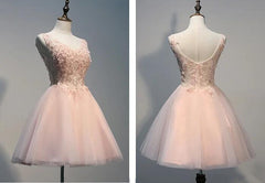 Charming Pearl Pink Tulle Corset Formal Dress , Lovely Corset Homecoming Dresses outfit, Prom Dresses 2019