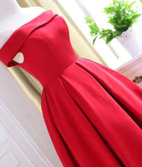 Charming Satin Red Off The Shoulder Corset Homecoming Dress, Party Dress Outfits, Formal Dresses For 21 Year Olds
