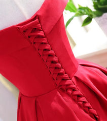 Charming Satin Red Off The Shoulder Corset Homecoming Dress, Party Dress Outfits, Formal Dresses For Wedding Guests