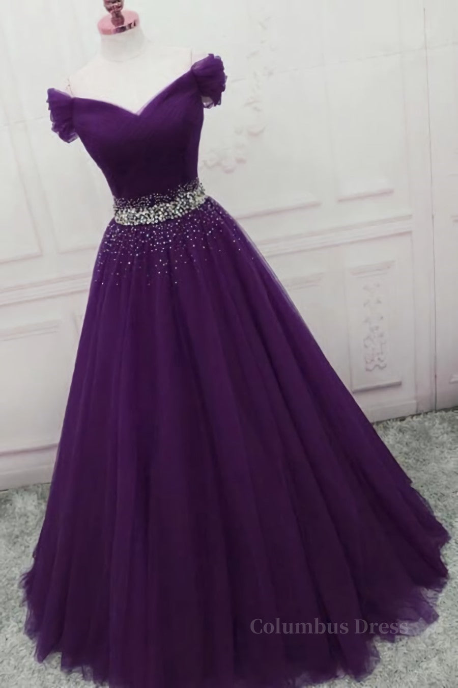 Charming Sequins Off Shoulder Dark Purple Long Corset Prom Dress, Off the Shoulder Dark Purple Corset Formal Evening Dress outfit, Party Dress Emerald Green