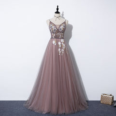 Charming V-neckline Flowers Dark Pink Corset Prom Gown, Long Corset Formal Dress outfit, Formal Dress Australia