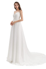 Chiffon Lace Spaghetti Straps Beading Corset Wedding Dresses outfit, Wedding Dresses Designer