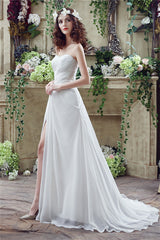 Chiffon Sweetheart Neckline A-Line Corset Wedding Dresses With Rhinestones outfit, Wedding Dress Inspired