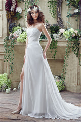 Chiffon Sweetheart Neckline A-Line Corset Wedding Dresses With Rhinestones outfit, Wedding Dress V Neck