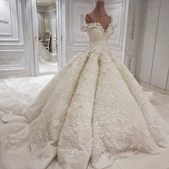 Classic Off theshoulder Luxurious Appliques Corset Ball Gown Corset Wedding Dress outfit, Wedding Dress Color