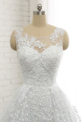Classic Round neck Lace appliques White Princess Corset Wedding Dress outfit, Wedding Dress Sales
