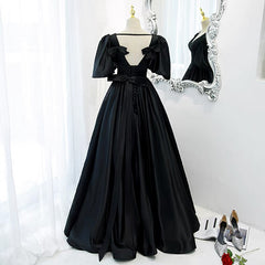 Classy Black Corset Prom Dress Corset Formal Dresses with Bubble Sleeves Gowns, Bridesmaid Dress Fall Colors