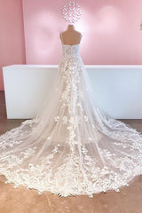 Classy Long A-Line Tulle Spaghetti Straps Appliques Lace Backless Corset Wedding Dress outfit, Wedding Dress Trends