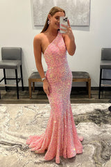 Coral Sequins Mermaid Long Corset Prom Dress outfits, Coral Sequins Mermaid Long Prom Dress