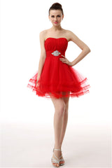 Crystals Red Short Corset Homecoming Dresses outfit, Party Dress For Christmas