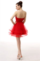 Crystals Red Short Corset Homecoming Dresses outfit, Party Dresses Christmas