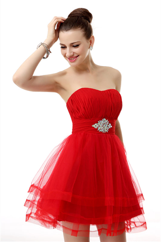 Crystals Red Short Corset Homecoming Dresses outfit, Party Dresses For Christmas