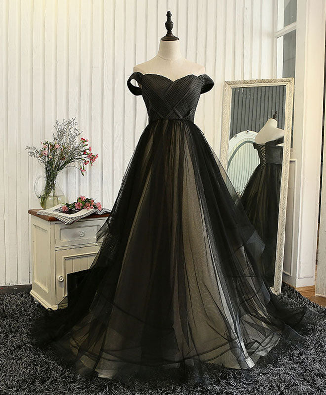 Custom Made Tulle Off Shoulder Long Corset Prom Dress, Evening Dress outfit, Long Formal Dress