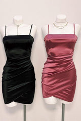 Cute Pleated Red Short Corset Homecoming Dress Bodycon outfit, Bridesmaids Dresses Styles