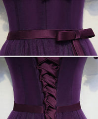 Cute Purple High Low Corset Prom Dress, Purple Corset Homecoming Dresses outfit, Bridesmaid Dress Summer
