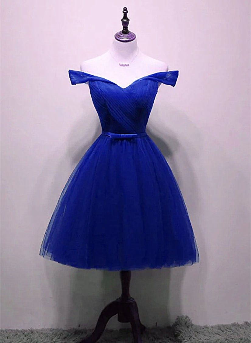 Cute Royal Blue Tulle Simple Party Dress , Lovely Corset Formal Dress, Blue Corset Homecoming Dresses outfit, Prom Dress Elegent