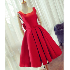 Cute Satin Bow Back Party Dresses, Red Short Corset Homecoming Dresses outfit, Formal Dresses Homecoming