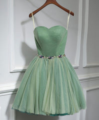 Cute Sweet Neck Short Corset Prom Dress, Green Corset Homecoming Dresses outfit, Black Tie Wedding Guest Dress