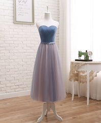 Cute Tulle Sweetheart Neck Corset Prom Dress, Gray Blue Long Corset Formal Dress outfit, Bridesmaids Dress Shopping