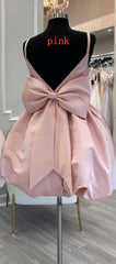 Cute V-Neck Short Party Cocktail Dress with Bow outfit, Bridesmaids Dresses Sale