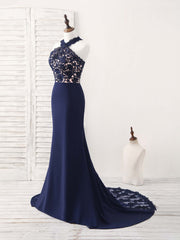 Dark Blue Lace Mermaid Long Corset Prom Dress Mermaid Corset Bridesmaid Dress outfit, Party Dress Website