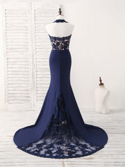 Dark Blue Lace Mermaid Long Corset Prom Dress Mermaid Corset Bridesmaid Dress outfit, Party Dresses Website