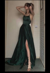 Dark Green Long Corset Prom Dresses Corset Formal Graduation Party Dress Outfits, Black Formal Dress