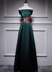 Dark Green Satin Off Shoulder Floor Length Satin Party Dress, Green Corset Prom Dress Corset Formal Dress outfit, Bridesmaids Dresses Pink