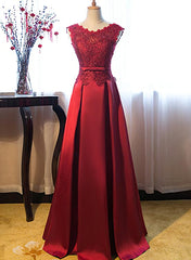 Dark Red Lace Long Junior Corset Prom Dress, Lace Top Party Dress Outfits, Beauty Dress Design