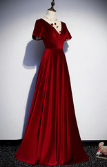 Dark Red Velvet Long Corset Prom Dress, Charming Corset Formal Gown outfit, Homecoming Dress 2024