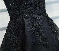 Black Lace Graduation Dresses, A Line Black Corset Homecoming Dresses, Semi Corset Formal Dress outfit, Bridesmaid Dresses Mismatched Winter