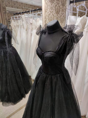Black Tulle Dress, Sleeveless Evening Dress, Black Evening Gown Black Party Dress, Corset Wedding Guest Dress, Corset Dress Gowns, Wedding Dress Pricing